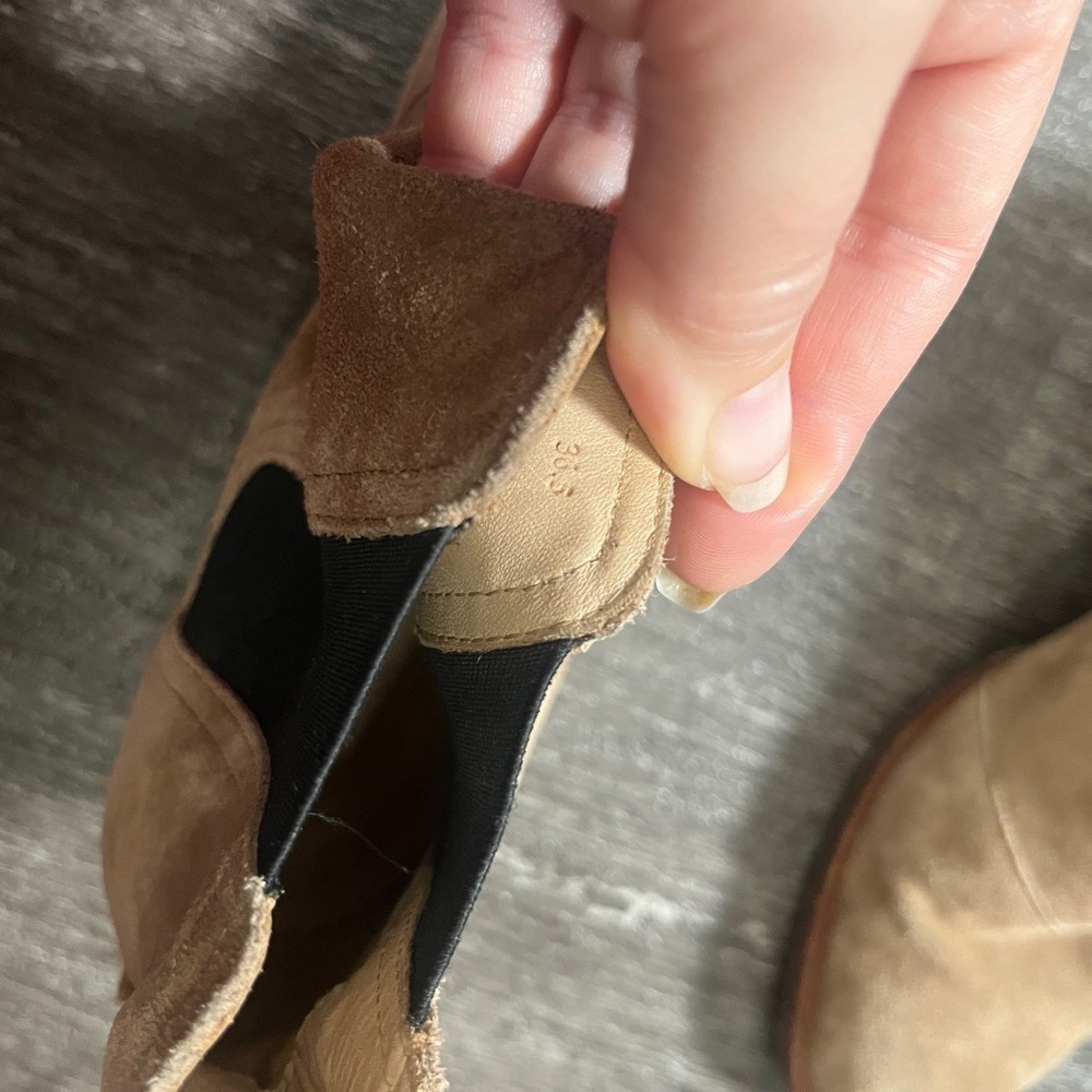 Rag & Bone Beige Suede Elastic Side Block Heel Ankle Boots Womens 6.5 - Picture 7 of 8